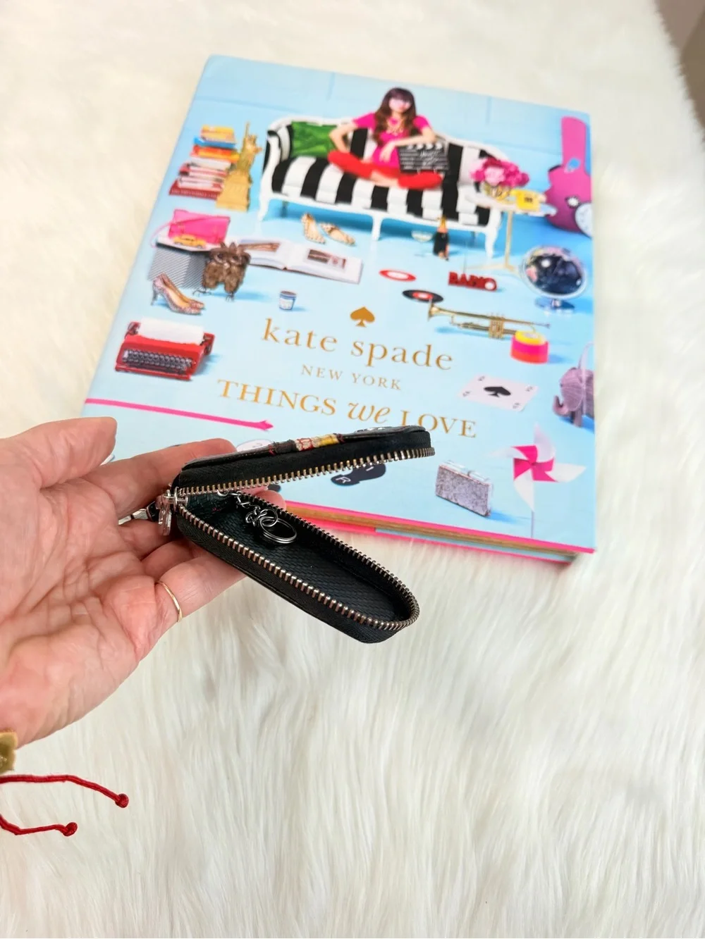 Mercedes-Benz Black Leather Key Holder with Red and Yellow Stripe